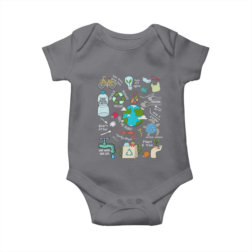Earth Day Ecological sustainability Environment Protection Baby Onesie TS11 Charcoal Print Your Wear