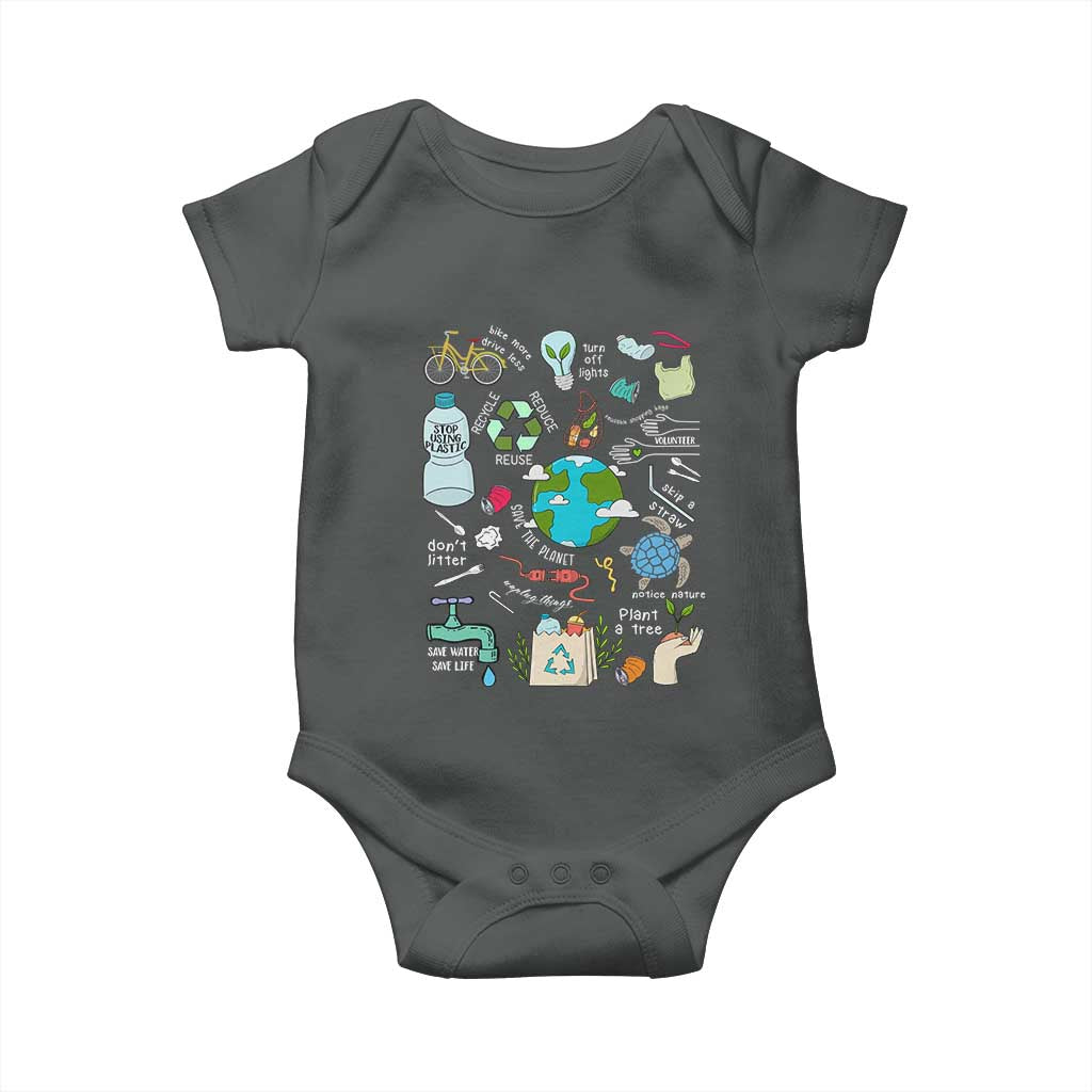 Earth Day Ecological sustainability Environment Protection Baby Onesie TS11 Dark Heather Print Your Wear
