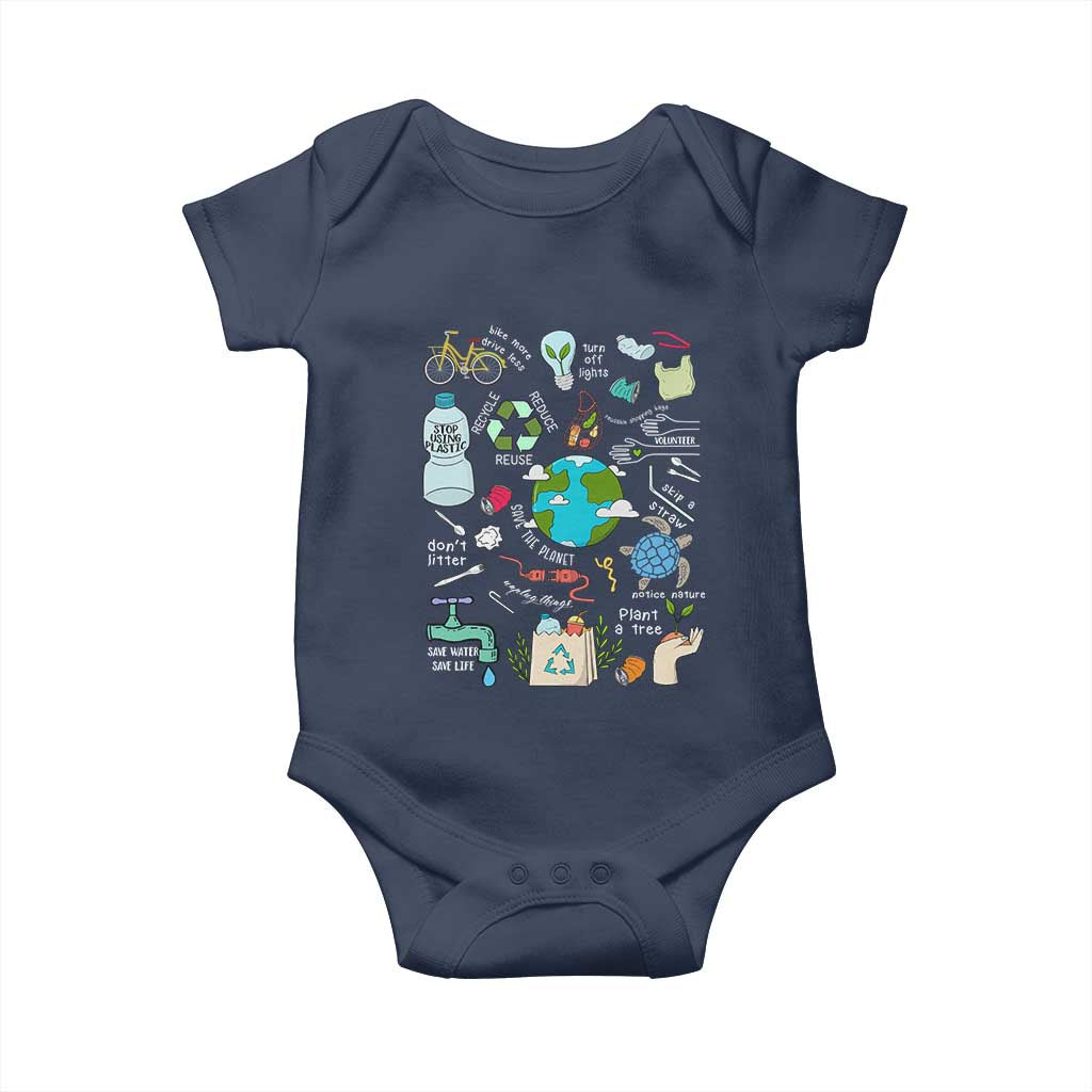 Earth Day Ecological sustainability Environment Protection Baby Onesie TS11 Navy Print Your Wear