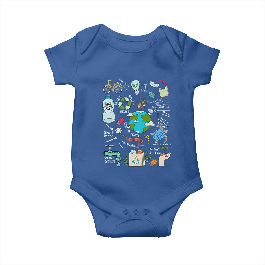 Earth Day Ecological sustainability Environment Protection Baby Onesie TS11 Royal Blue Print Your Wear