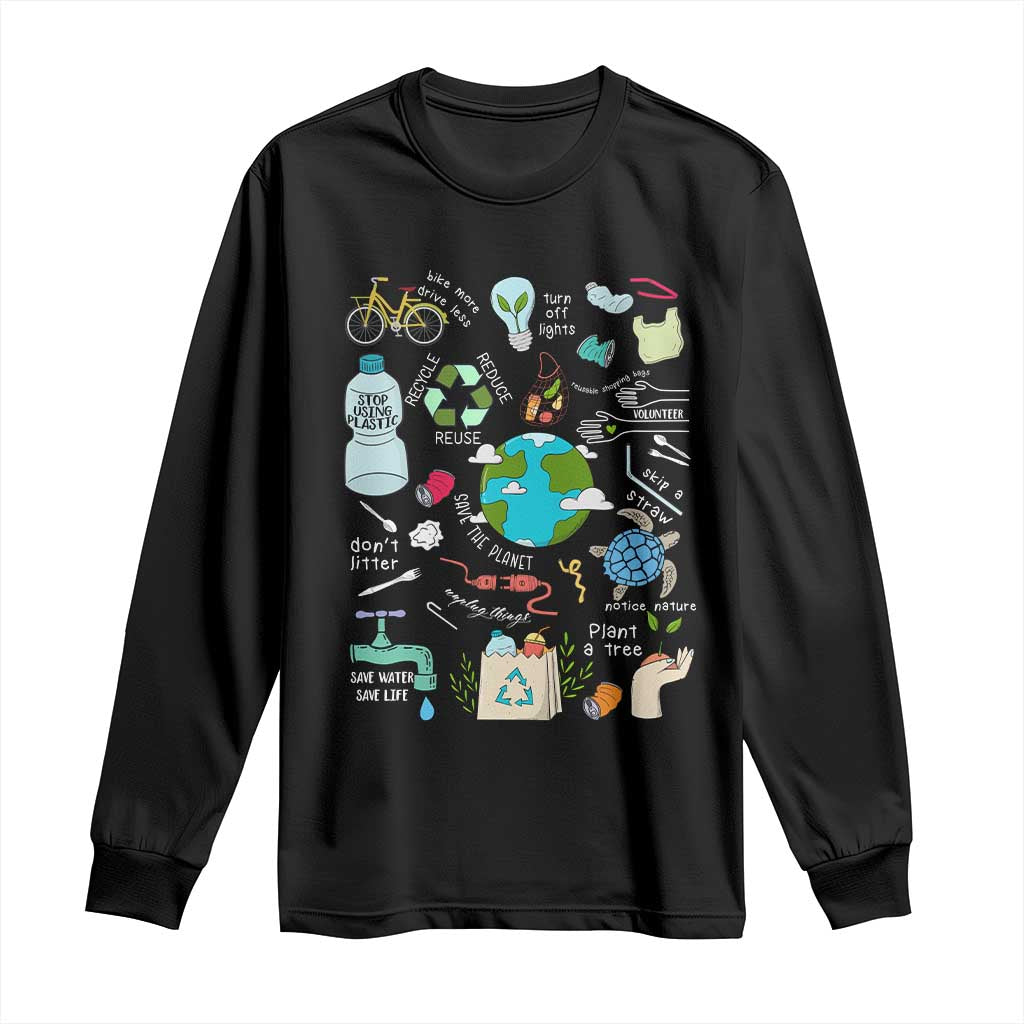 Earth Day Ecological sustainability Environment Protection Long Sleeve Shirt TS11 Black Print Your Wear