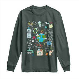 Earth Day Ecological sustainability Environment Protection Long Sleeve Shirt TS11 Dark Forest Green Print Your Wear