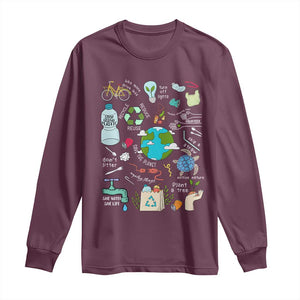 Earth Day Ecological sustainability Environment Protection Long Sleeve Shirt TS11 Maroon Print Your Wear