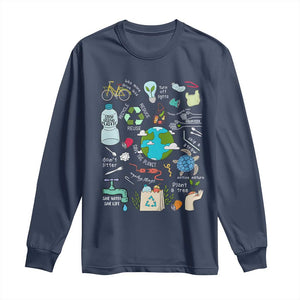 Earth Day Ecological sustainability Environment Protection Long Sleeve Shirt TS11 Navy Print Your Wear