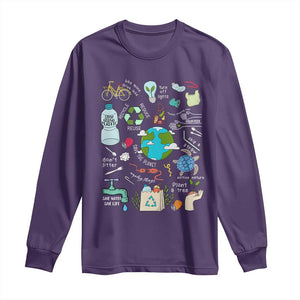 Earth Day Ecological sustainability Environment Protection Long Sleeve Shirt TS11 Purple Print Your Wear