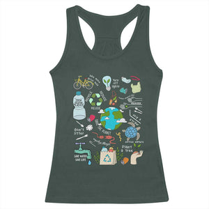 Earth Day Ecological sustainability Environment Protection Racerback Tank Top TS11 Dark Forest Green Print Your Wear