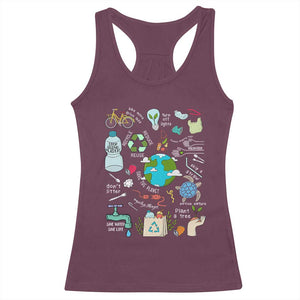 Earth Day Ecological sustainability Environment Protection Racerback Tank Top TS11 Maroon Print Your Wear