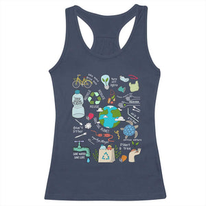 Earth Day Ecological sustainability Environment Protection Racerback Tank Top TS11 Navy Print Your Wear