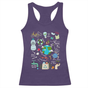 Earth Day Ecological sustainability Environment Protection Racerback Tank Top TS11 Purple Print Your Wear