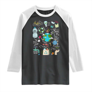 Earth Day Ecological sustainability Environment Protection Raglan Shirt TS11 Black White Print Your Wear