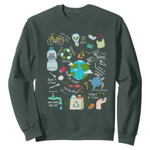 Earth Day Ecological sustainability Environment Protection Sweatshirt TS11 Dark Forest Green Print Your Wear