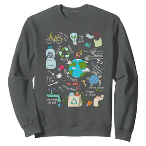 Earth Day Ecological sustainability Environment Protection Sweatshirt TS11 Dark Heather Print Your Wear