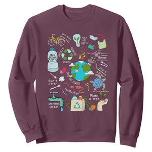 Earth Day Ecological sustainability Environment Protection Sweatshirt TS11 Maroon Print Your Wear
