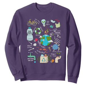Earth Day Ecological sustainability Environment Protection Sweatshirt TS11 Purple Print Your Wear
