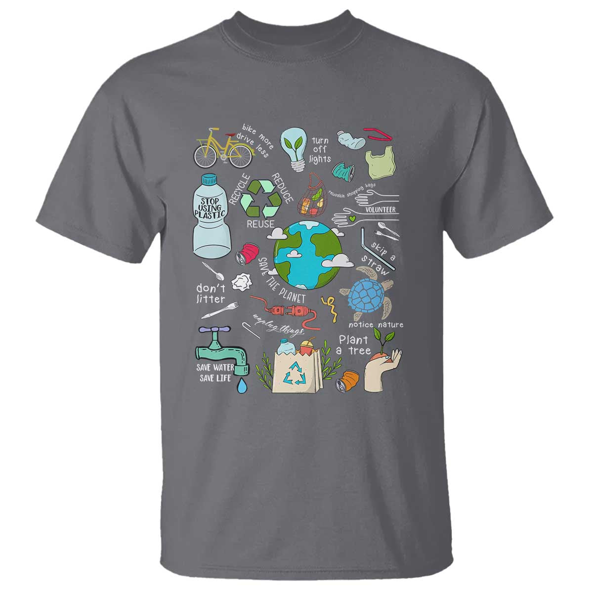 Earth Day Ecological sustainability Environment Protection T Shirt TS11 Charcoal Print Your Wear