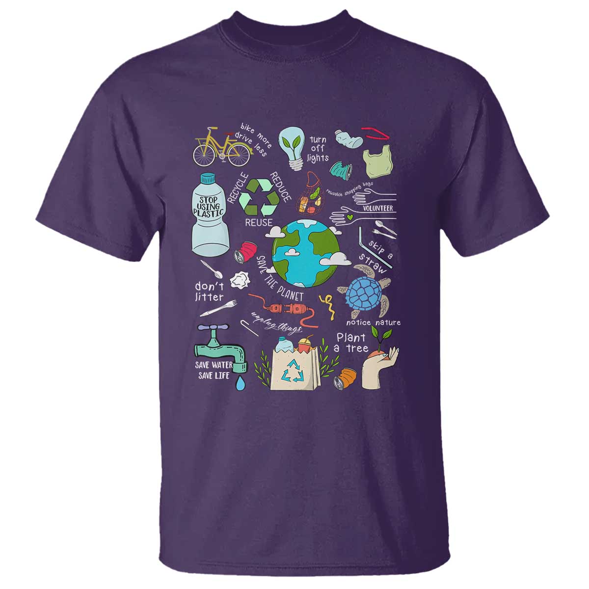 Earth Day Ecological sustainability Environment Protection T Shirt TS11 Purple Print Your Wear