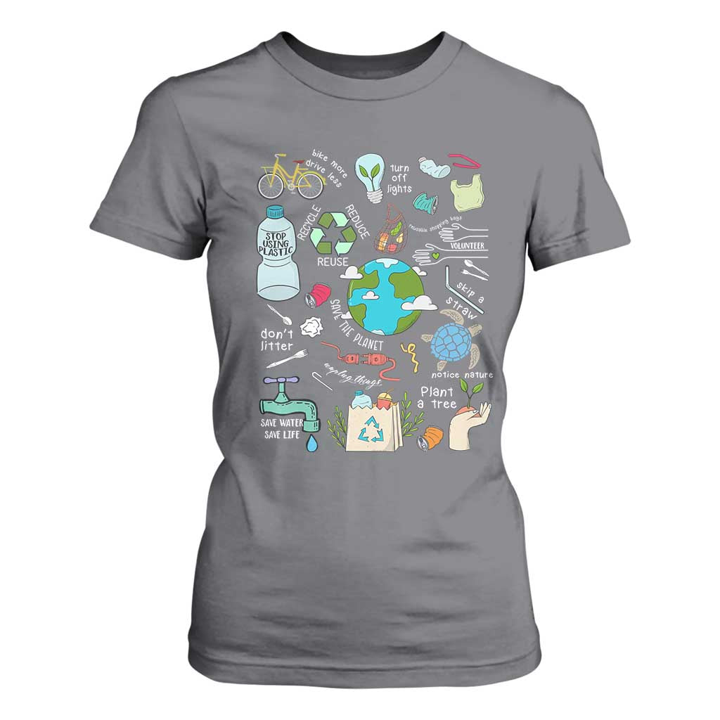 Earth Day Ecological sustainability Environment Protection T Shirt For Women TS11 Charcoal Print Your Wear