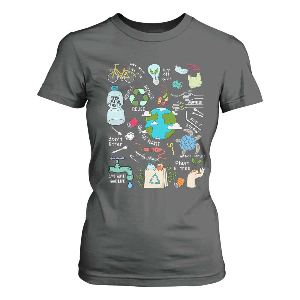Earth Day Ecological sustainability Environment Protection T Shirt For Women TS11 Dark Heather Print Your Wear