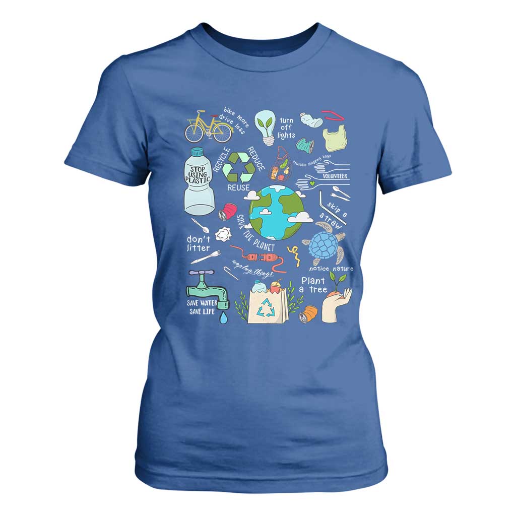 Earth Day Ecological sustainability Environment Protection T Shirt For Women TS11 Royal Blue Print Your Wear