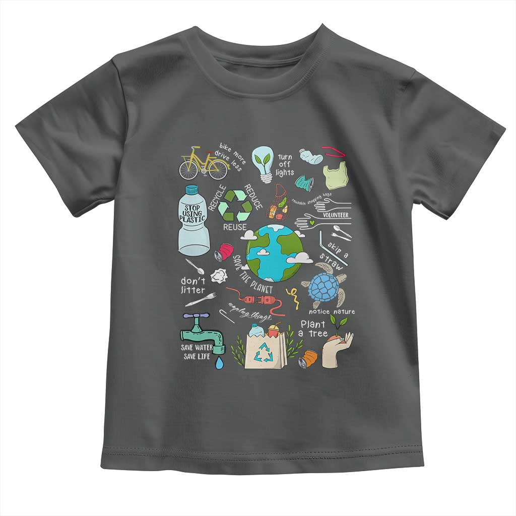 Earth Day Ecological sustainability Environment Protection Toddler T Shirt TS11 Dark Heather Print Your Wear