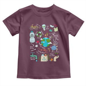 Earth Day Ecological sustainability Environment Protection Toddler T Shirt TS11 Maroon Print Your Wear