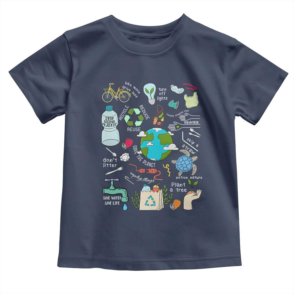Earth Day Ecological sustainability Environment Protection Toddler T Shirt TS11 Navy Print Your Wear