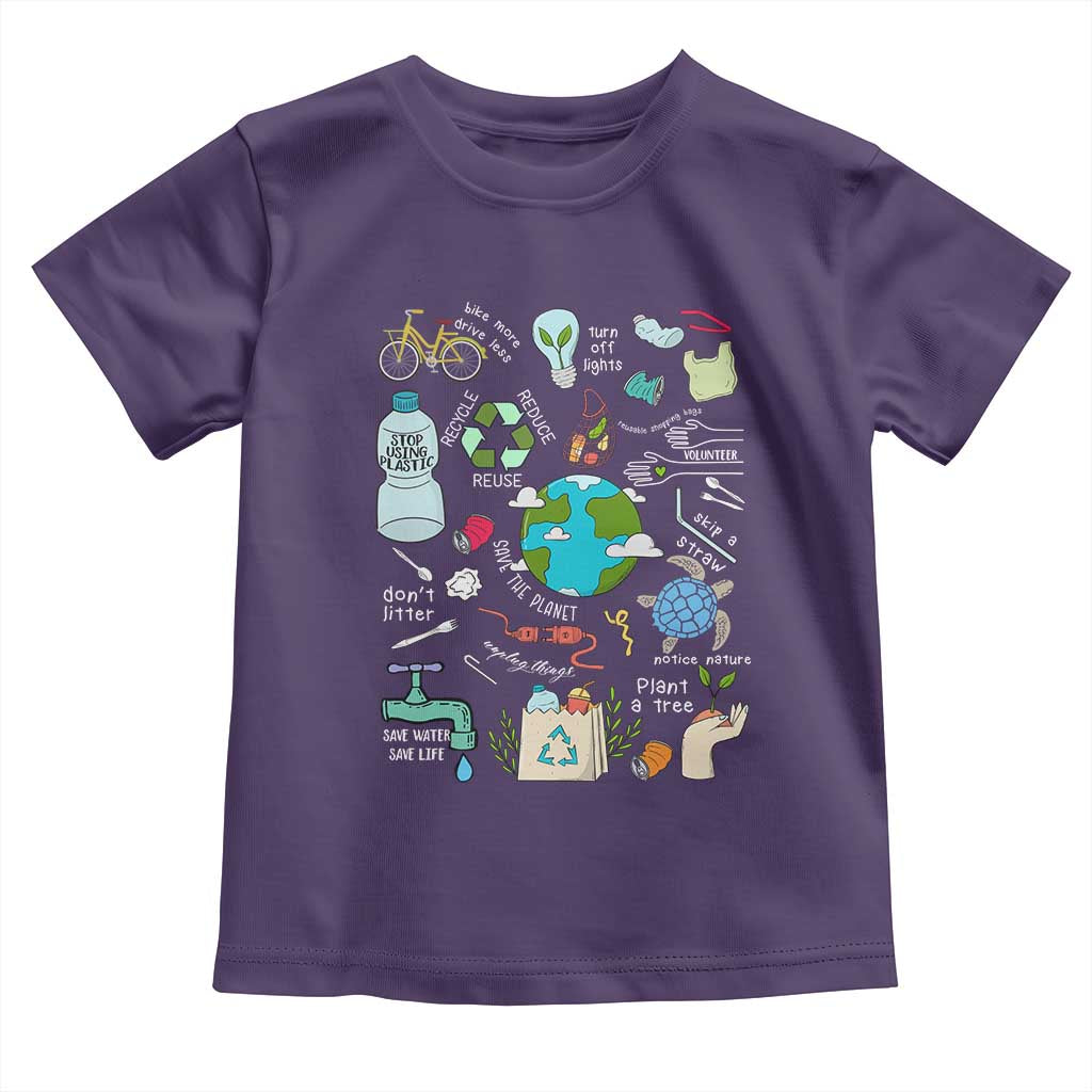 Earth Day Ecological sustainability Environment Protection Toddler T Shirt TS11 Purple Print Your Wear