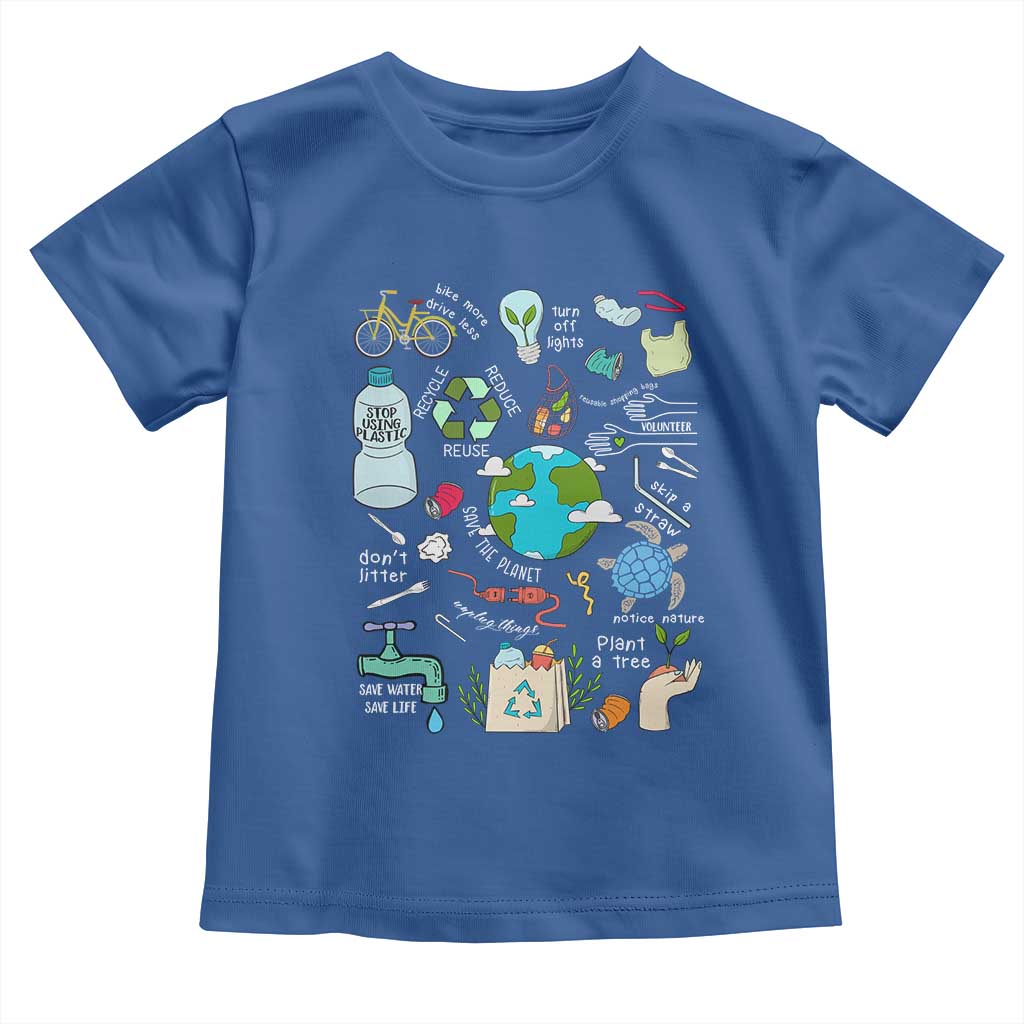 Earth Day Ecological sustainability Environment Protection Toddler T Shirt TS11 Royal Blue Print Your Wear