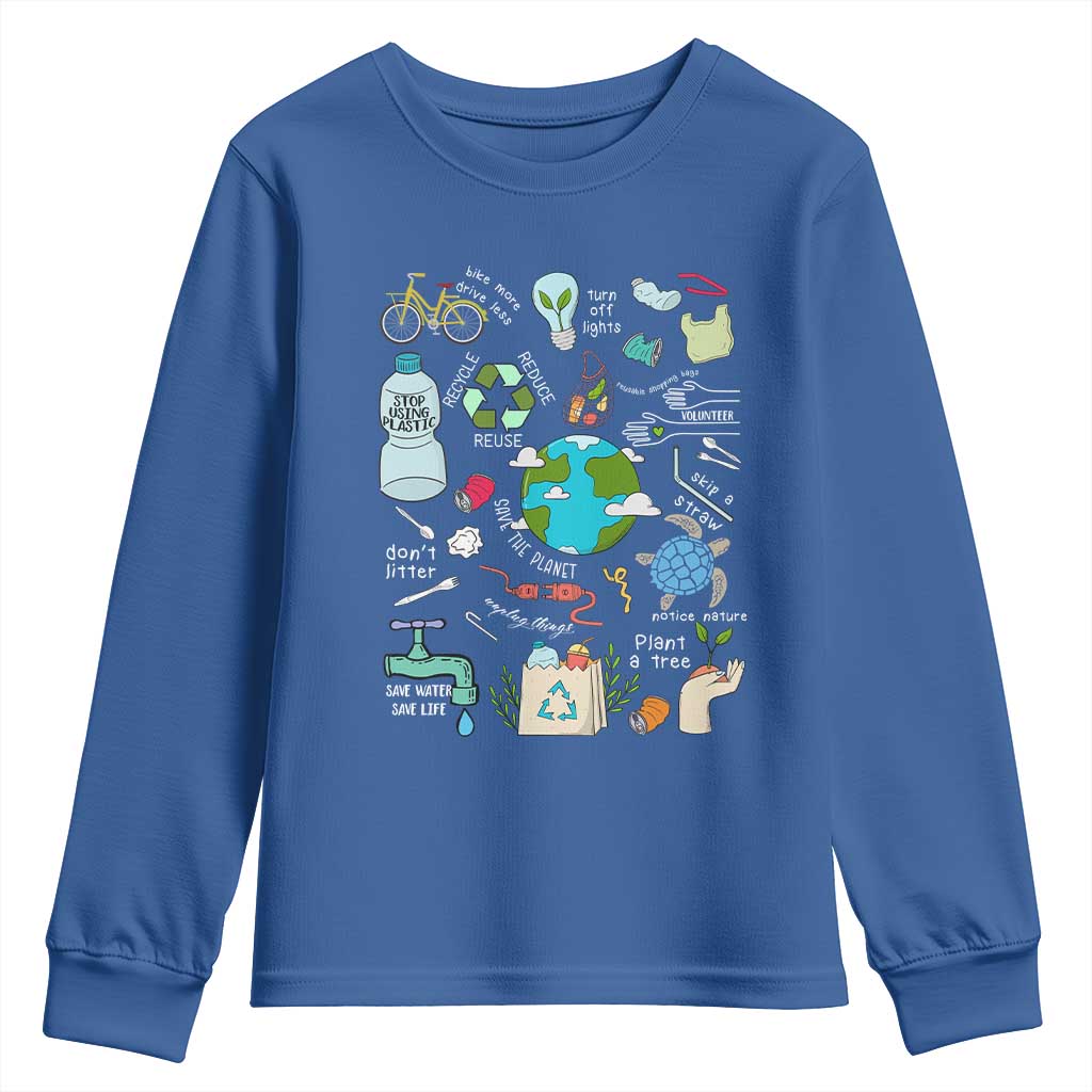 Earth Day Ecological sustainability Environment Protection Youth Sweatshirt TS11 Royal Blue Print Your Wear