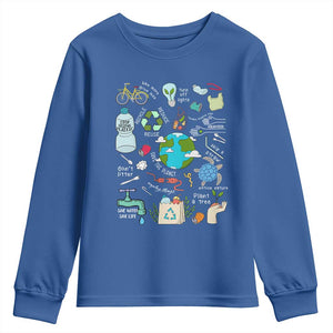 Earth Day Ecological sustainability Environment Protection Youth Sweatshirt TS11 Royal Blue Print Your Wear