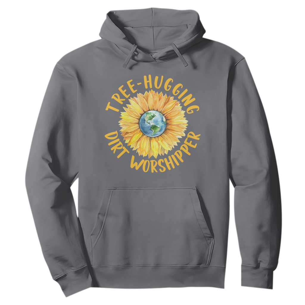 Earth Day Tree Hugging Dirt Worshipper Hoodie Earth Sunflower TS11 Charcoal Print Your Wear