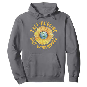 Earth Day Tree Hugging Dirt Worshipper Hoodie Earth Sunflower TS11 Charcoal Print Your Wear
