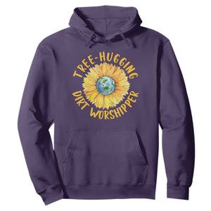 Earth Day Tree Hugging Dirt Worshipper Hoodie Earth Sunflower TS11 Purple Print Your Wear