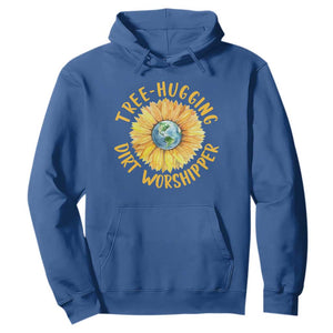 Earth Day Tree Hugging Dirt Worshipper Hoodie Earth Sunflower TS11 Royal Blue Print Your Wear