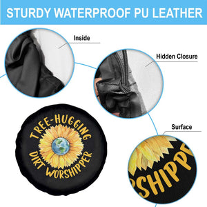 Earth Day Tree Hugging Dirt Worshipper Spare Tire Cover Earth Sunflower TS11 Print Your Wear