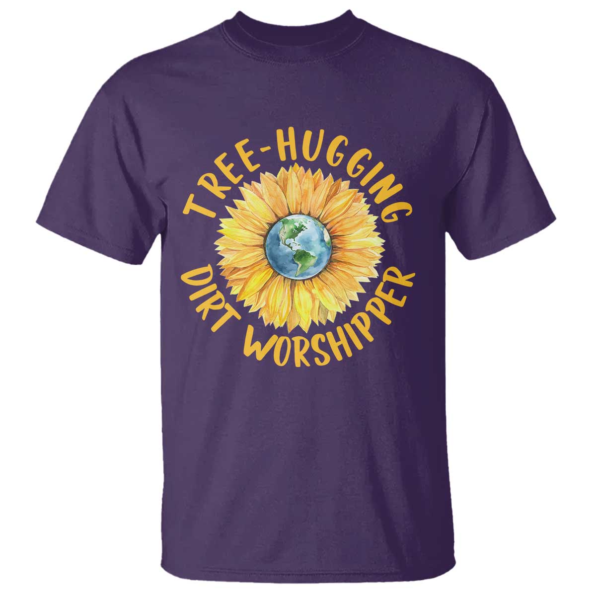 Earth Day Tree Hugging Dirt Worshipper T Shirt Earth Sunflower TS11 Purple Print Your Wear