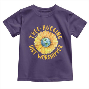Earth Day Tree Hugging Dirt Worshipper Toddler T Shirt Earth Sunflower TS11 Purple Print Your Wear