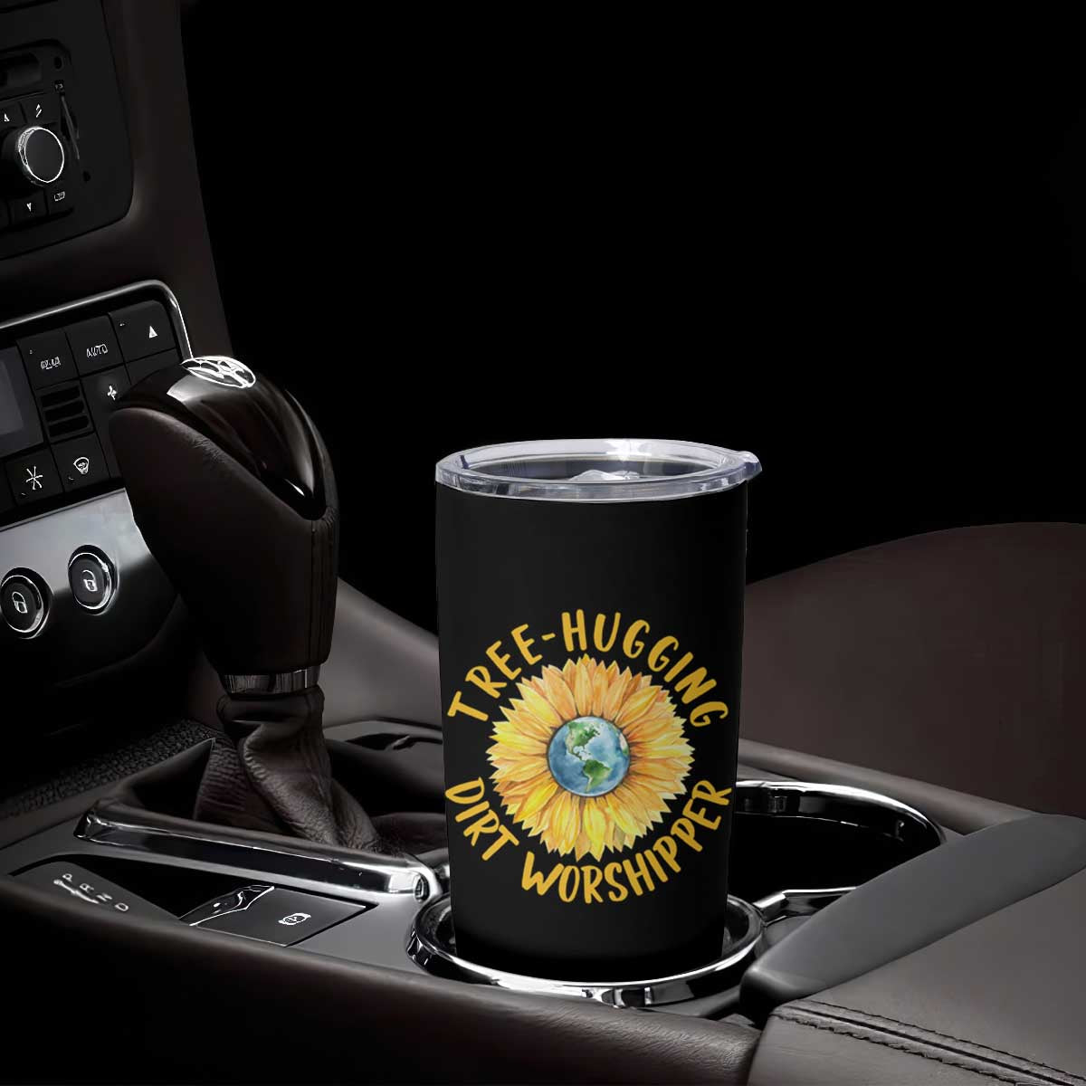 Earth Day Tree Hugging Dirt Worshipper Tumbler Cup Earth Sunflower TS11 Print Your Wear