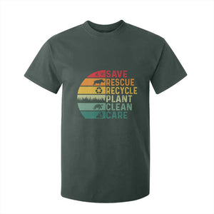 Earth Day T Shirt For Kid Save Bees Rescue Animals Recycle Plastic TS11 Dark Forest Green Print Your Wear