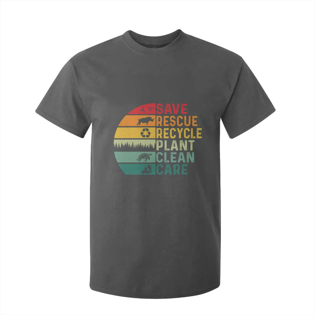 Earth Day T Shirt For Kid Save Bees Rescue Animals Recycle Plastic TS11 Dark Heather Print Your Wear