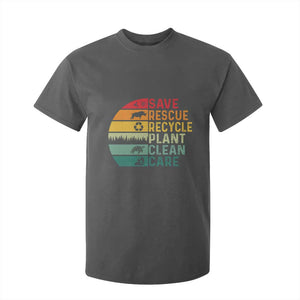 Earth Day T Shirt For Kid Save Bees Rescue Animals Recycle Plastic TS11 Dark Heather Print Your Wear
