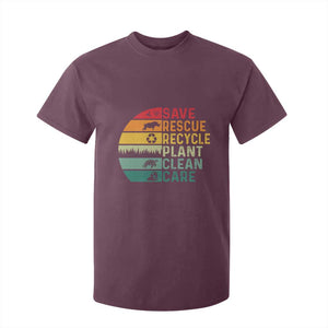 Earth Day T Shirt For Kid Save Bees Rescue Animals Recycle Plastic TS11 Maroon Print Your Wear