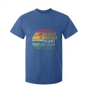 Earth Day T Shirt For Kid Save Bees Rescue Animals Recycle Plastic TS11 Royal Blue Print Your Wear