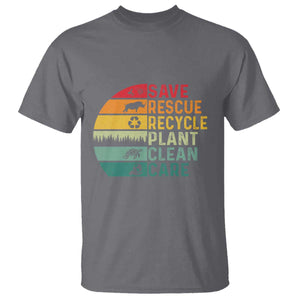 Earth Day T Shirt Save Bees Rescue Animals Recycle Plastic TS11 Charcoal Print Your Wear