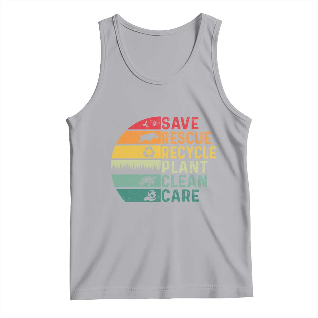 Earth Day Tank Top Save Bees Rescue Animals Recycle Plastic TS11 Athletic Heather Print Your Wear