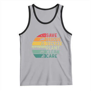 Earth Day Tank Top Save Bees Rescue Animals Recycle Plastic TS11 Athletic Heather Black Print Your Wear