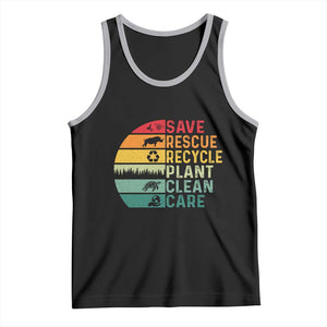 Earth Day Tank Top Save Bees Rescue Animals Recycle Plastic TS11 Black Athletic Heather Print Your Wear