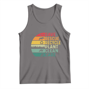 Earth Day Tank Top Save Bees Rescue Animals Recycle Plastic TS11 Deep Heather Print Your Wear