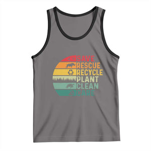 Earth Day Tank Top Save Bees Rescue Animals Recycle Plastic TS11 Deep Heather Black Print Your Wear