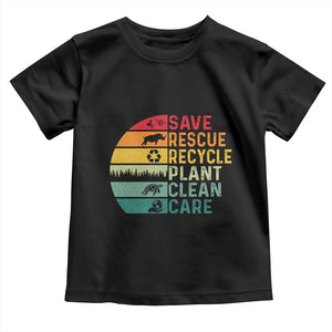 Earth Day Toddler T Shirt Save Bees Rescue Animals Recycle Plastic TS11 Black Print Your Wear